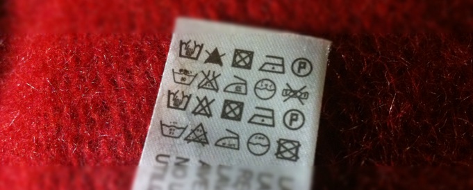 Pflegekennzeichen für die Textilreinigung bzw. chemische Reinigung.